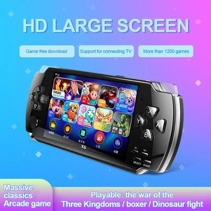 X6 4.0 Inch Handheld Portable Game Console 8g 32g Preinstalle 1500 Free Games Support Tv Out Video Game Machine Boy Player