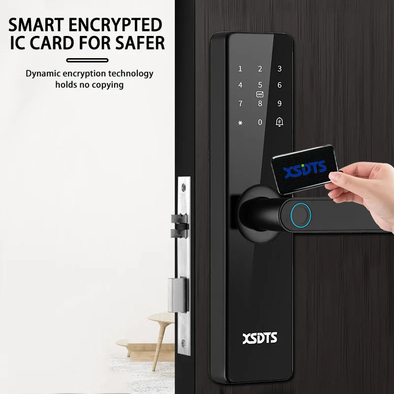 Tuya Wifi Electronic Smart Door Lock With Biometric Fingerprint / Smart Card / Password / Key Unlock/ USB Emergency Charge Store ARBELLA'S