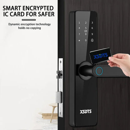 Tuya Wifi Electronic Smart Door Lock With Biometric Fingerprint / Smart Card / Password / Key Unlock/ USB Emergency Charge Store ARBELLA'S