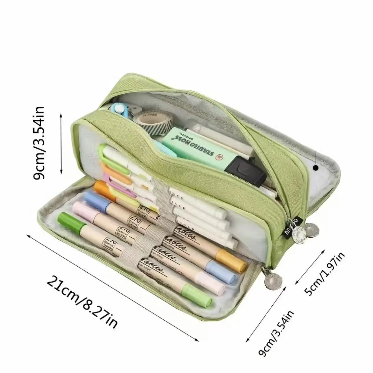 Stationary Pen Storage Bag Pen Pencil Bag Multi Layer Large Capacity Cosmetic Travel Storage Bag Simple Plaid Pencil Case