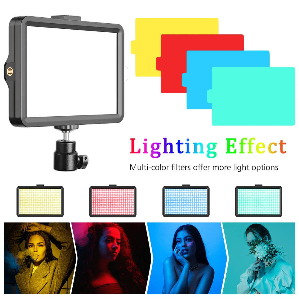 SH 6 inch LED Video Light For Live Streaming Photo Studio Light Panel Photography Dimmable Flat-panel Fill Lamp 3300-5600K