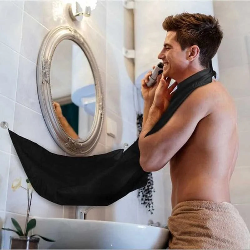 Delantal de baño para hombre, delantal para Barba, soporte para maquinilla de afeitar, recogedor de barba, paño Floral impermeable, regalo de limpieza de baño para hombre