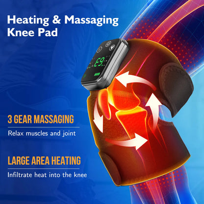 Electric Knee Massager Heating Pad Vibration Massage Shoulder Elbow Support Belt Arthritis Pain Relief Temperature Therapy Brace