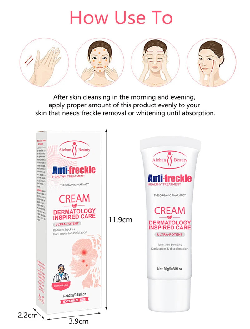 Whitening Anti Freckle Cream Effective Remove Melasma Serum Fade Dark Spots Melanin Moisturize Brighten Smooth Face Skin  Care