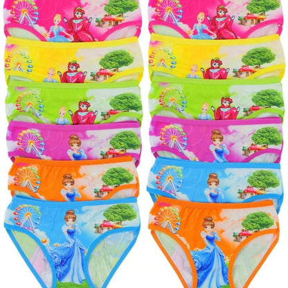 Girl's 12 Pack Of Colorful Princess Print Cute Stretch Bikini Panty Briefs Store ARBELLA'S