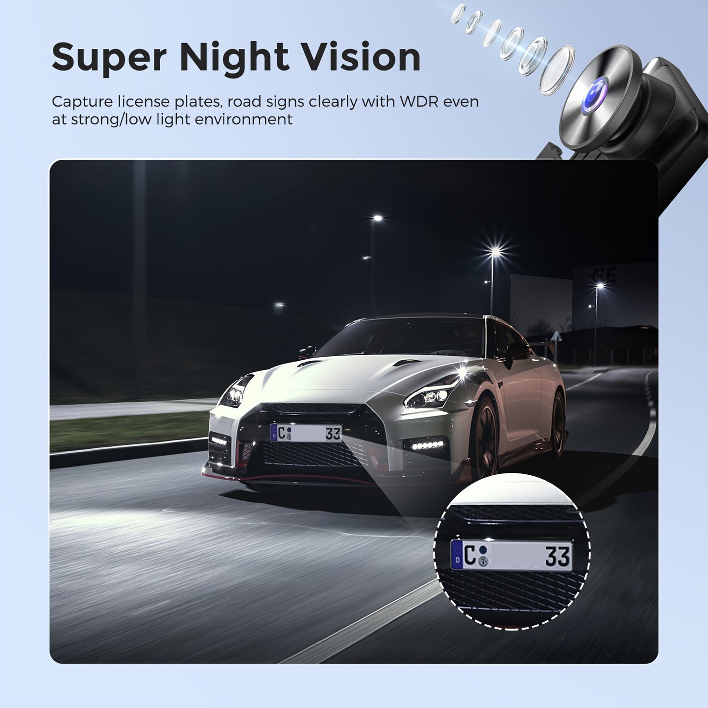 12 Inch 4K Ultra HD Mirror Dash Cam - Intuitive Touch Screen, Crystal-Clear Split-Screen Display, Dual-Lens 4K+1080P Camera, 170° Wide Angle, WiFi, Super Night Vision, Parking Mode.