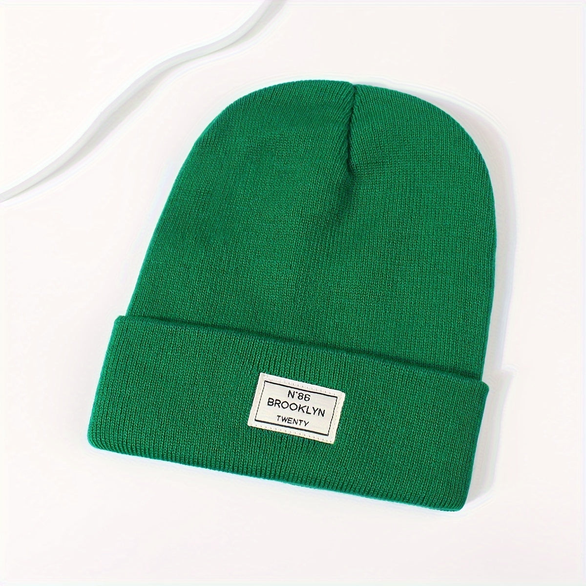 Candy Color Unisex Basic Beanie Simple Label Patch Knit Hats Warm Skull Cap Cuffed Beanies For Women Men Autumn & Winter Store ARBELLA'S