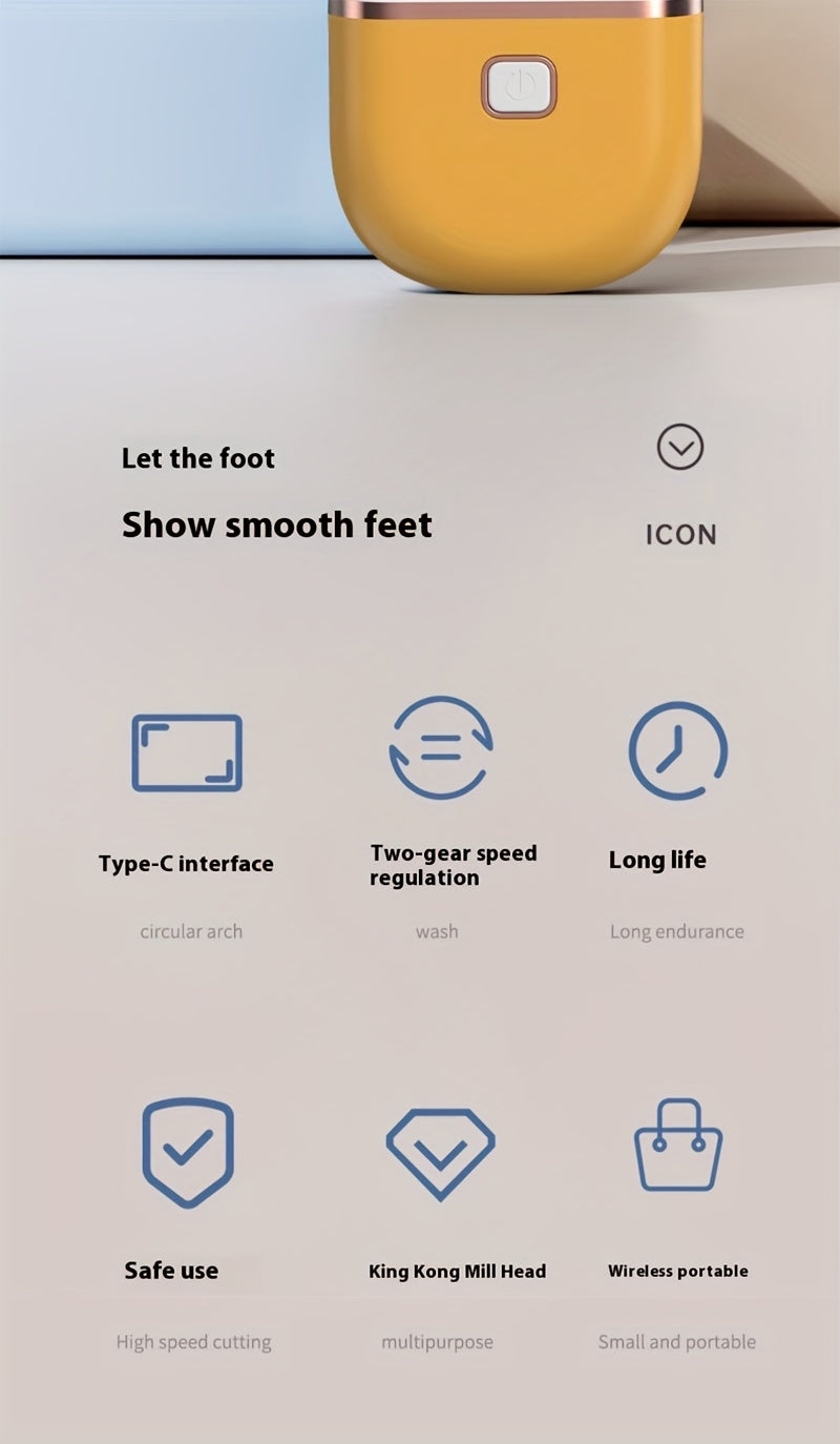 Rechargeable Electric Remover Kit with 3 Interchangeable Heads, Portable Pedicure Tools for Smooth and Soft Feet, Professional Foot Care Solution. Store ARBELLA'S