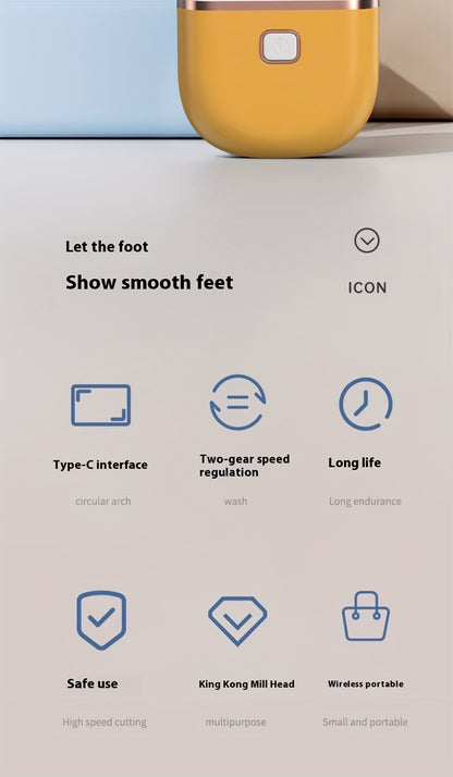 Rechargeable Electric Remover Kit with 3 Interchangeable Heads, Portable Pedicure Tools for Smooth and Soft Feet, Professional Foot Care Solution. Store ARBELLA'S