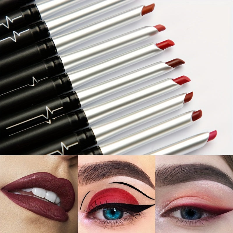 17-Color Set Lip Liner Pencil -Velvety Texture, 24-Hour Long-Wear, Waterproof & Smudge-Resistant, Can Use For Lip & Eyes, Nice Choice For Valentine's Day Gift Mother's Day Gift Contain Plant Squalane