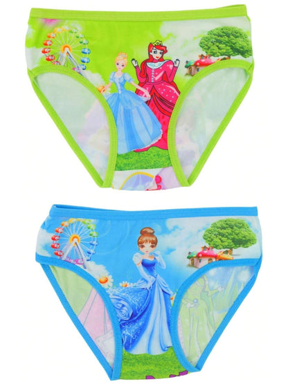 Girl's 12 Pack Of Colorful Princess Print Cute Stretch Bikini Panty Briefs Store ARBELLA'S