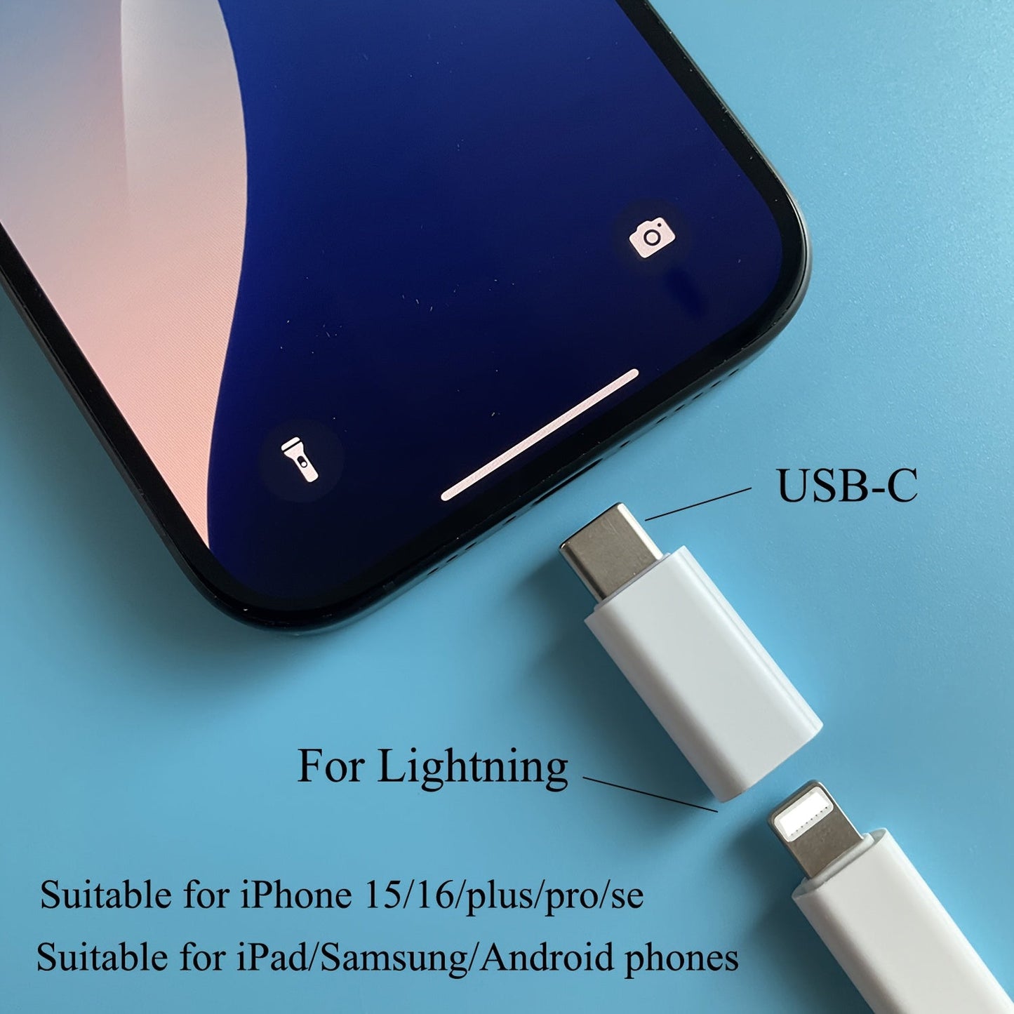 2pcs Set, Suitable for Iphone Lightning to USB C Adapter, C-Type Charger Interface, Suitable for Iphone16/15 Charger Store ARBELLA'S