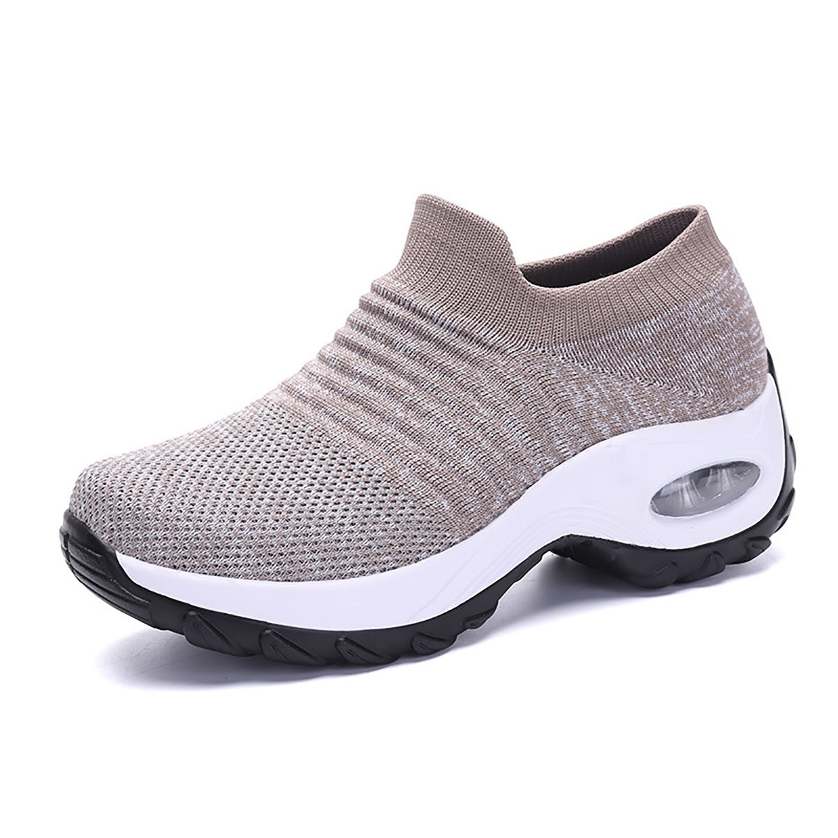 Lightweight Womens Geometric Low Top Sneakers - Breathable Fabric Upper, Air Cushion Sole, EVA Insole, Pull-On Closure, Perfect for Summer - Comfortable and Stylish Footwear