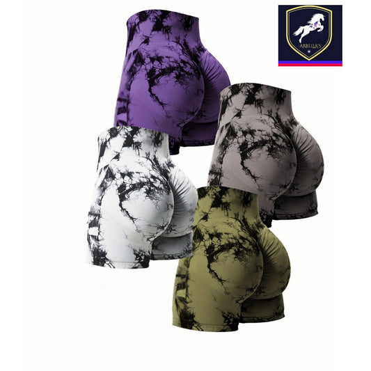 4 Pcs mix color Women's Scrunch Butt Lifting High Waisted Yoga Gym Shorts  - Seamless, Comfortable, Stylish Activewear for Fitness Store ARBELLA'S