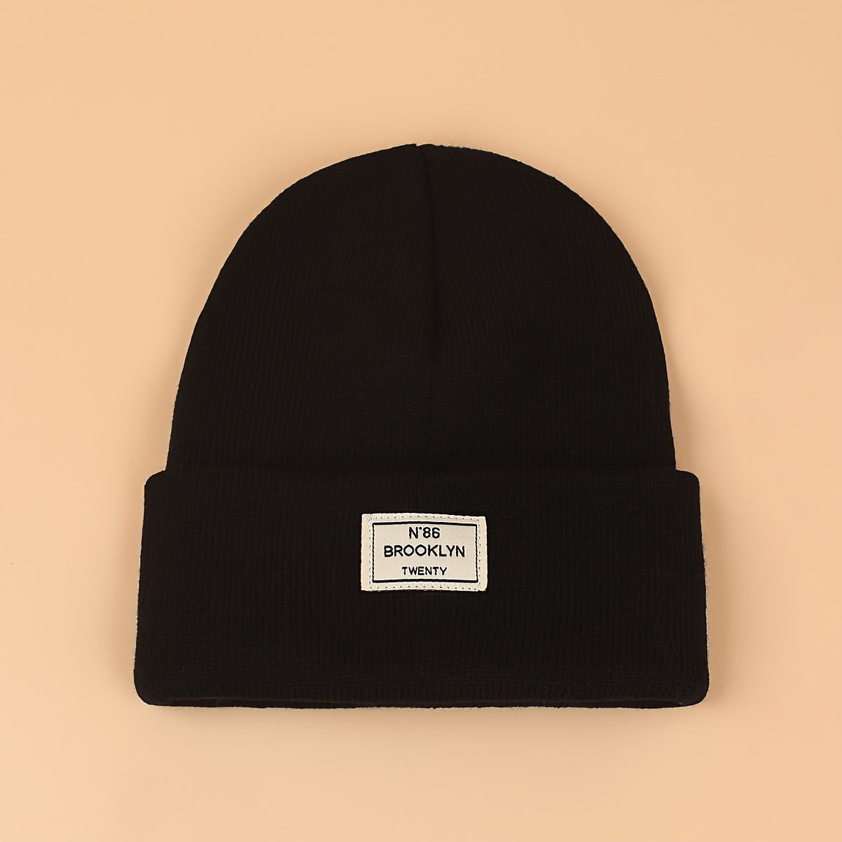 Candy Color Unisex Basic Beanie Simple Label Patch Knit Hats Warm Skull Cap Cuffed Beanies For Women Men Autumn & Winter Store ARBELLA'S