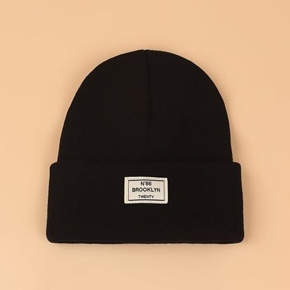 Candy Color Unisex Basic Beanie Simple Label Patch Knit Hats Warm Skull Cap Cuffed Beanies For Women Men Autumn & Winter Store ARBELLA'S