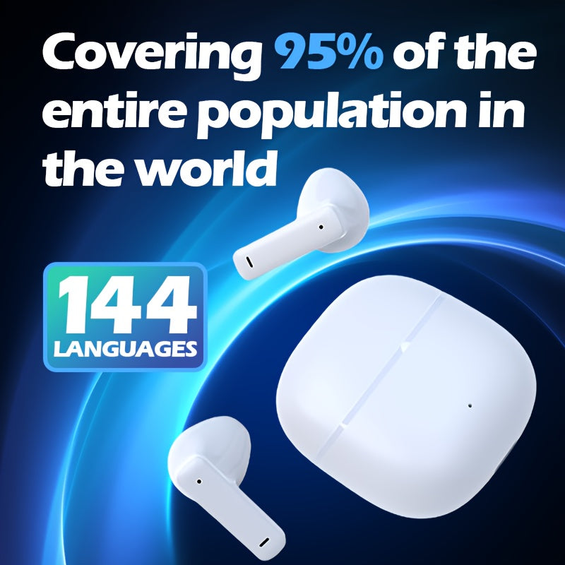 144 Languages Wireless Translation Earbuds: Real-time Translator With Rechargeable Battery For Travel, Social Media, And More