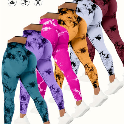 6pcs Workout  Leggings Sets For Women, Gym Scrunch ButtButt Lifting Seamless Leggings Store ARBELLA'S
