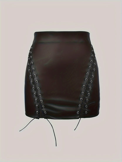 Sexy Mini PU Leather Bodycon Skirt