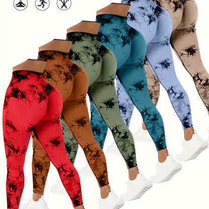 6pcs Workout  Leggings Sets For Women, Gym Scrunch ButtButt Lifting Seamless Leggings Store ARBELLA'S