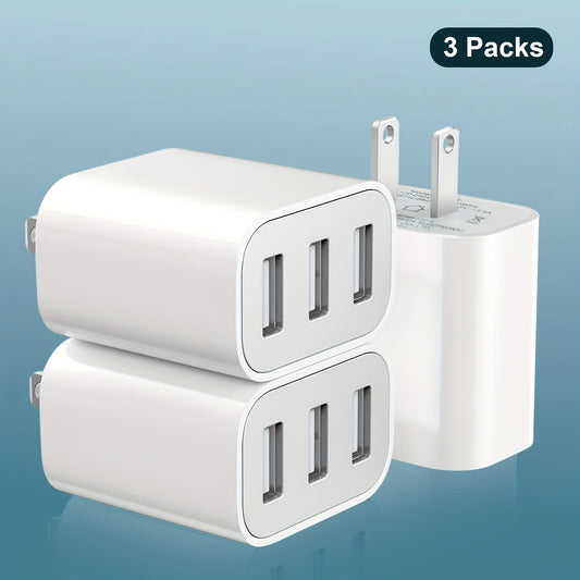 3-Piece Charger - Rapid 3-Port Power Adapter with Quick Charging Capability for iPhone 14/13/12/11 Pro Max