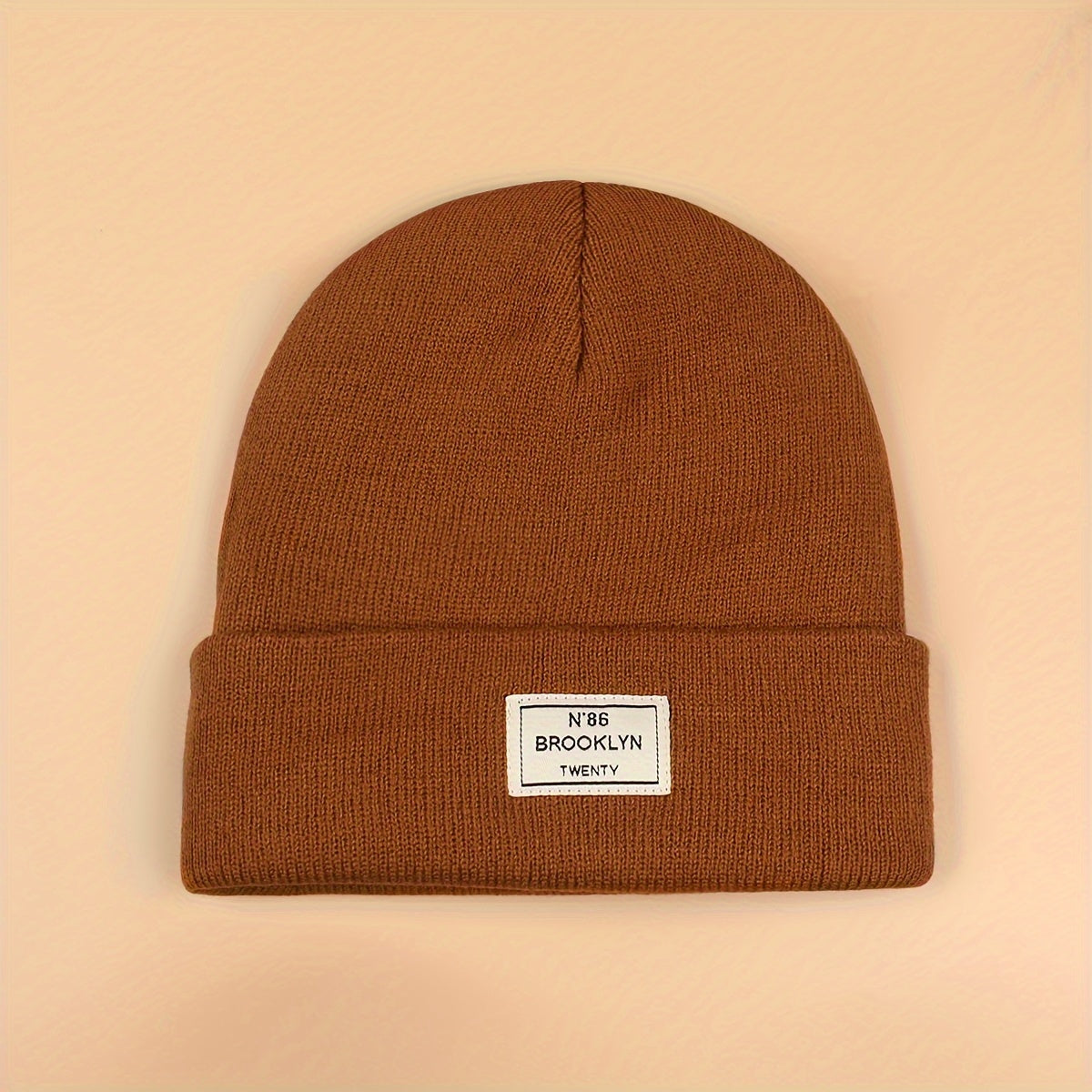 Candy Color Unisex Basic Beanie Simple Label Patch Knit Hats Warm Skull Cap Cuffed Beanies For Women Men Autumn & Winter Store ARBELLA'S