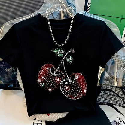 Print Cropped Women'S T-shirt, Lightweight And Breathable, Fashionable And Trendy. Store ARBELLA'S