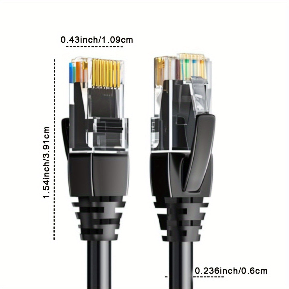 Cat 6 Ethernet Cable,1000 Mbps High-Speed Gigabit LAN Network Cable With RJ45 Connectors, Pure Copper Wire, (19.69inch/78.74inch/118.11inch/196.85inch/393.7inch)