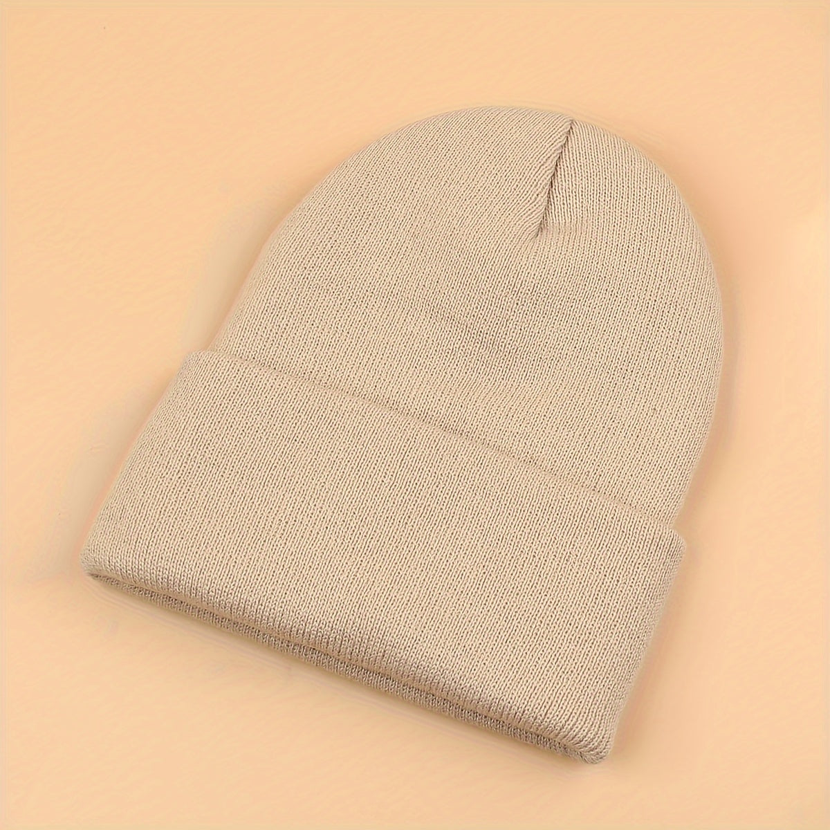 Candy Color Unisex Basic Beanie Simple Label Patch Knit Hats Warm Skull Cap Cuffed Beanies For Women Men Autumn & Winter Store ARBELLA'S