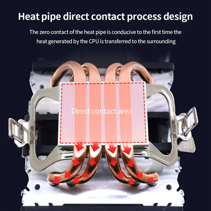 Cooling Fan 4Pin PWM RGB 4 Heat Pipes Cooler For Intel LGA 1155,1150,755,1151,1156,115X,2011,2011-3,1700,1200,X79,X99 FM1,FM2,AMD,AM5,AM3,AM4 TDP 120W.