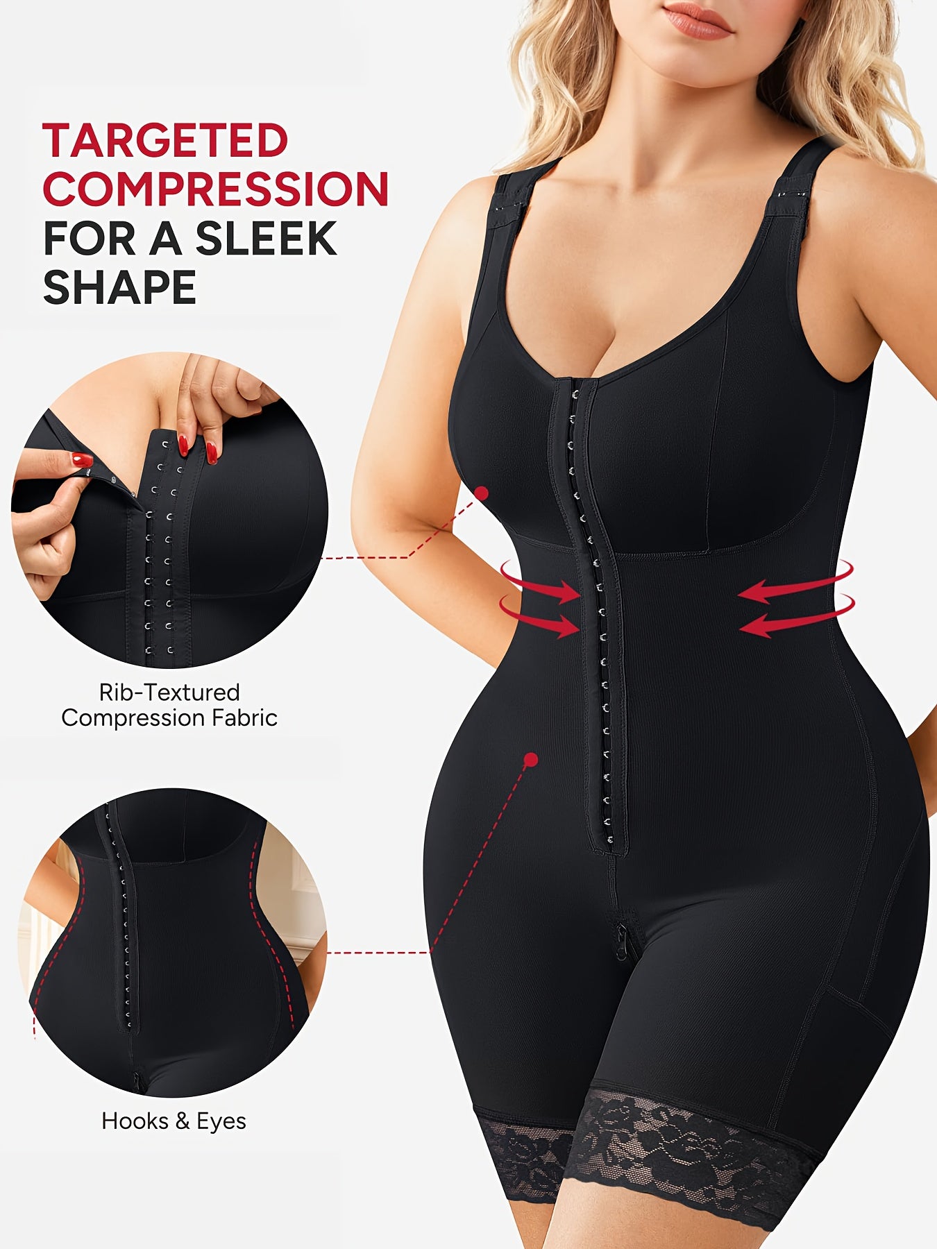 1pc Shaper Suit for Women After Childbirth That Smooths The Abdomen And Sculpts The Body, Enhancing And Supporting The Buttocks, Featuring a Zippered Crotch Store ARBELLA'S