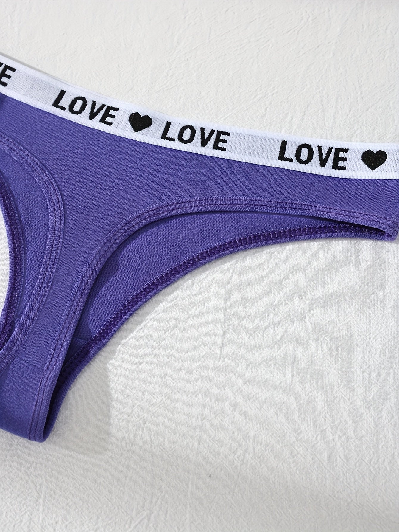 10-Pack Women's Cotton Thongs - Rainbow Colorful LOVE Letter Print, Sporty Breathable & Sweat-Absorbing Underwear for Travel, Invisible Confident Fit. Store ARBELLA'S