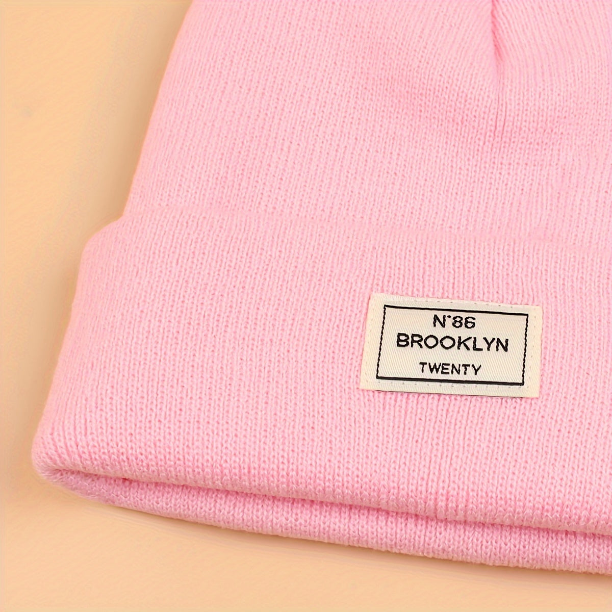 Candy Color Unisex Basic Beanie Simple Label Patch Knit Hats Warm Skull Cap Cuffed Beanies For Women Men Autumn & Winter Store ARBELLA'S