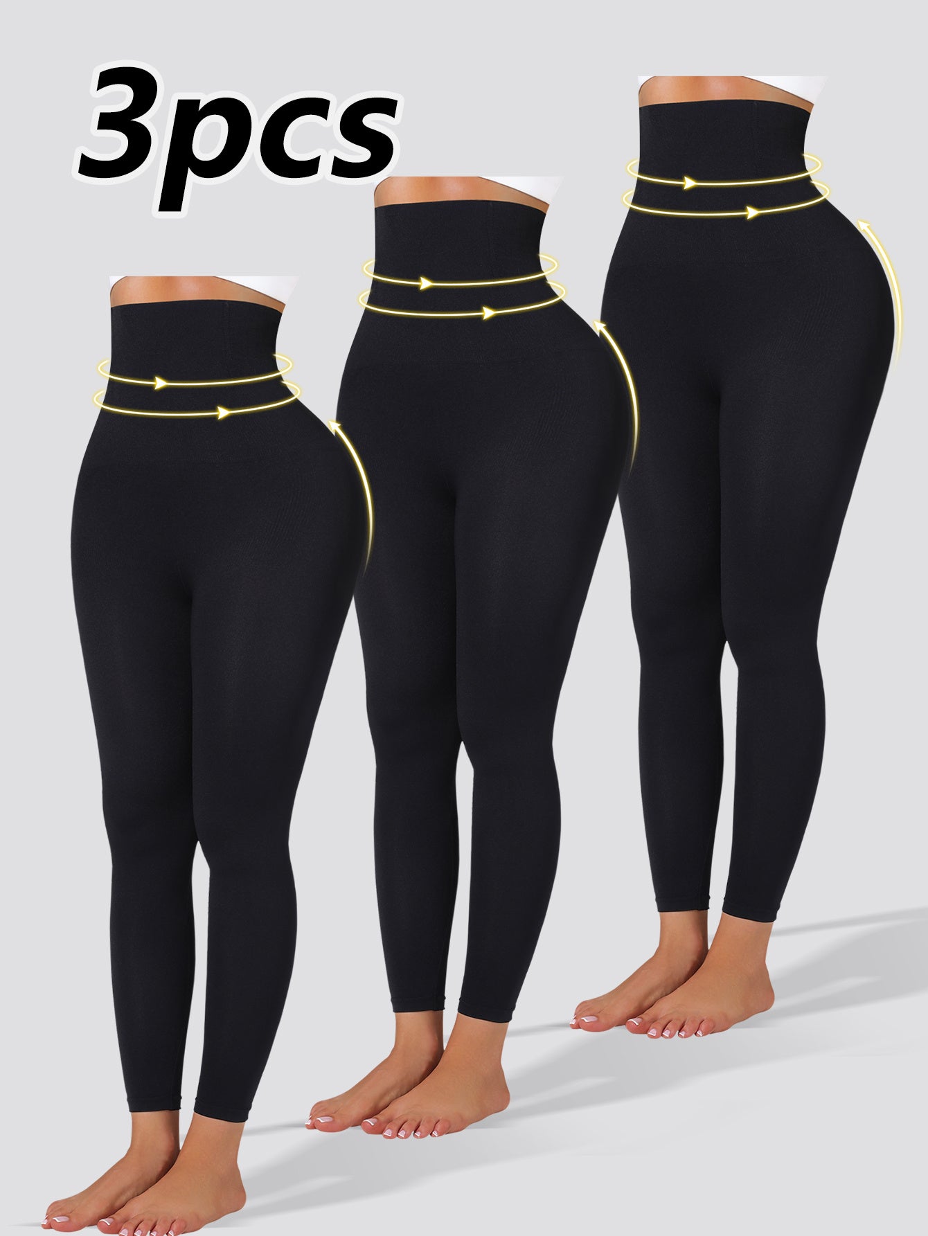 3pcs Women'S High Waist Waist Waist Lift Hip Puller Pants Yoga Movement to Wear Casual Leggings Store ARBELLA'S