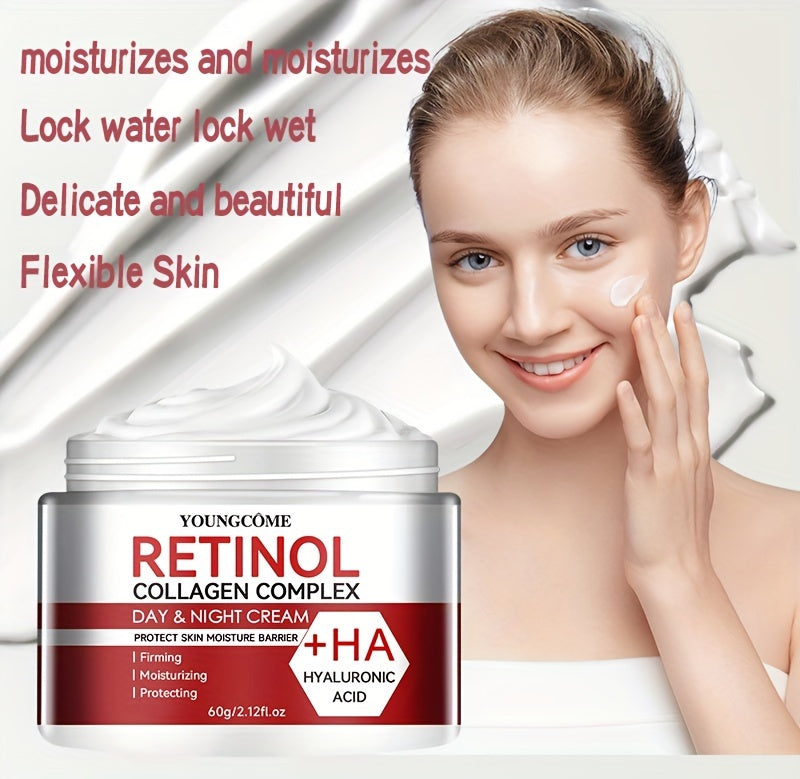 30g/60g Moisturizing Retinol Collagen Cream, With Hyaluronic Acid, Moisturizing And Firming Skin, Increase Elasticity, Gentle And Non-irritating With Plant Squalane