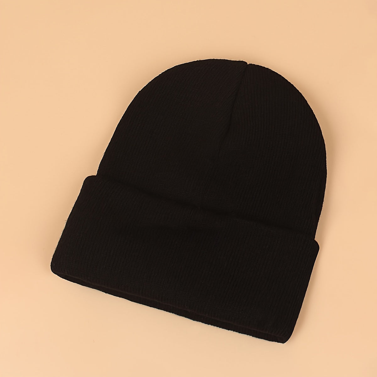 Candy Color Unisex Basic Beanie Simple Label Patch Knit Hats Warm Skull Cap Cuffed Beanies For Women Men Autumn & Winter Store ARBELLA'S