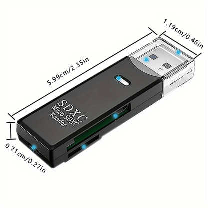 USB3.0, 2.0 Micro SD Card Reader, 5Gbps 2-in-1 SD Card Reader To USB Adapter, Suitable For SDXC, SDHC, MMC, RS-MMC, Micro SDXC, Wansurs Memory Card Reader For Micro SD, Micro SDHC, And UHS-I Cards