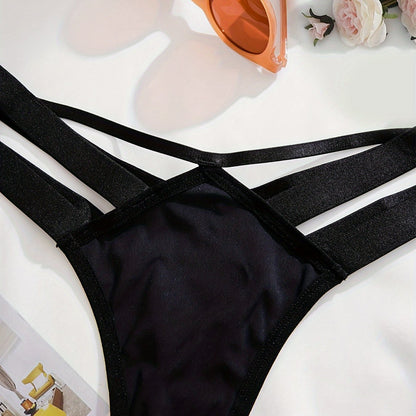 3pcs Elegant Women's Thongs in Black, White, & Red - Soft Nylon & Elastane Blend, Non-See-Through, Hand Washable - Comfortable & Stylish Lingerie with Adjustable Straps Store ARBELLA'S