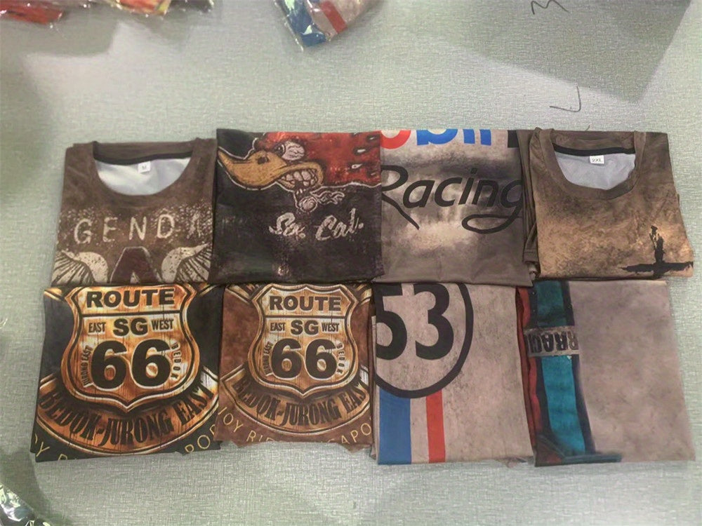 Summer Vintage Letter Print Men's Short Sleeve Round Neck T-shirt | For Casual Daily Wear Store ARBELLA'S