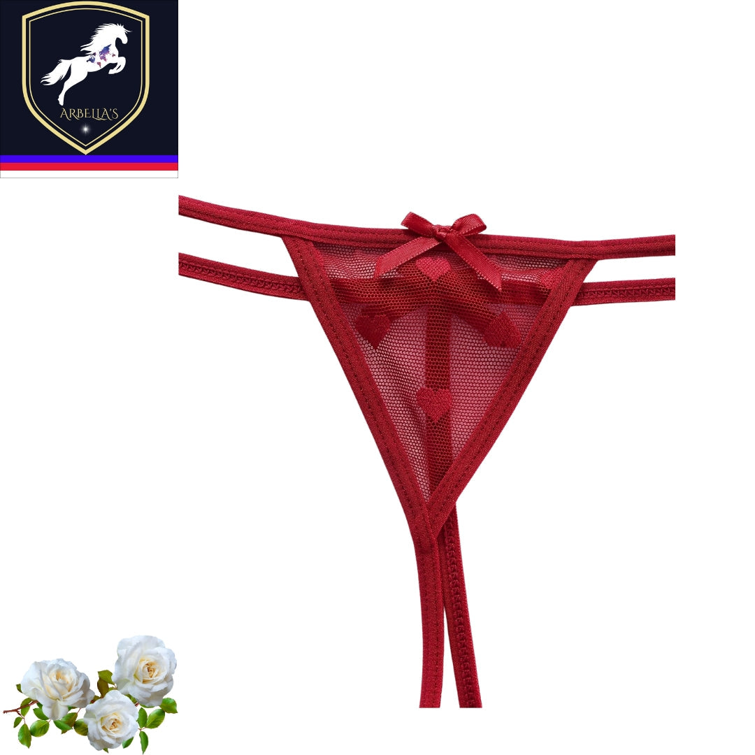 3pcs Women's Lace Mesh Thongs with Bow Detail - Semi-Transparent Low-Rise, Breathable & Comfortable Underwear in Black, White, and Burgundy, Cute Underwear, Feminine Lingerie, Elegant Bow Design, Delicate Construction Store ARBELLA'S