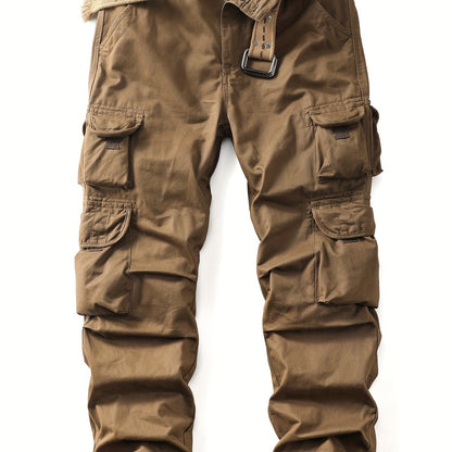 Men's 10-Pocket  Outdoor Pants - Durable Cotton Anti-Tear Fabric, Loose Fit Straight-Leg Design with Multiple Utility Pockets for Hiking, Camping & Casual Wear (Spring/Fall/Summer). Store ARBELLA'S