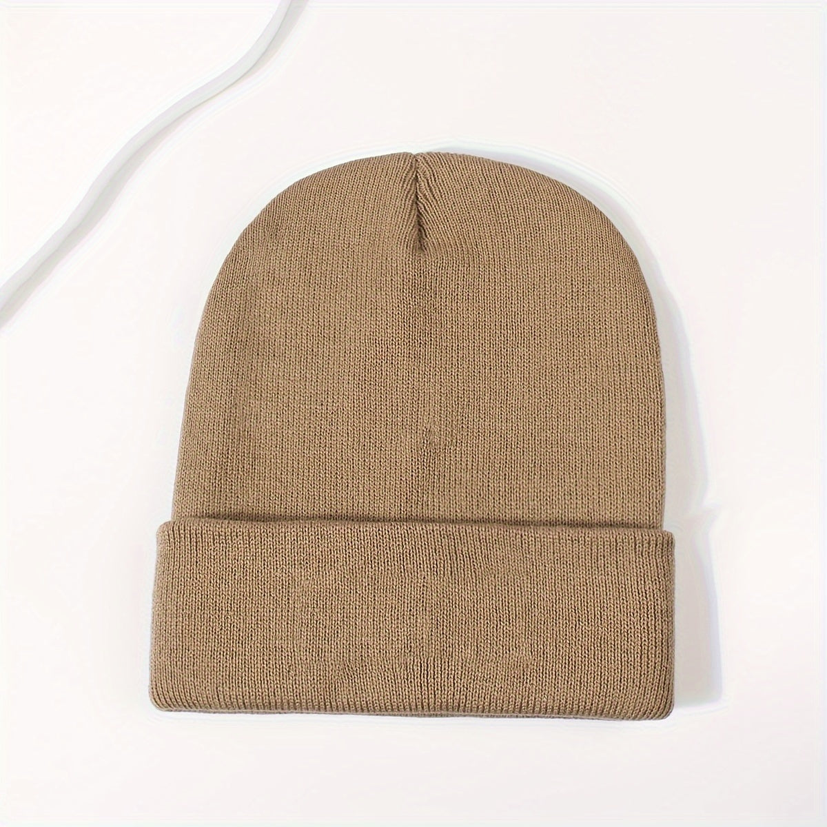 Candy Color Unisex Basic Beanie Simple Label Patch Knit Hats Warm Skull Cap Cuffed Beanies For Women Men Autumn & Winter Store ARBELLA'S