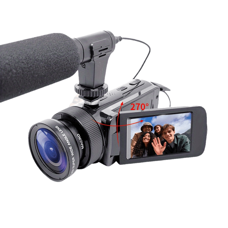 16MP Portable HD Video Camera with Built-in Microphone - 16X Zoom, 270° Flip Screen - Perfect for Outdoor Adventures, Travel, Home Memories - Rapid-Charge & Rechargeable Battery Included