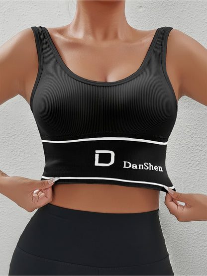 5-Pack DanSheer High-Impact Sports Bras - Full Coverage Wireless Yoga & Running Bras, Breathable Nylon Blend, High Elasticity with Removable Pads, Machine Washable, Multiple Colors. Store ARBELLA'S