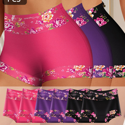 Paquete de 6 braguitas atrevidas ultrasuaves y transpirables para mujer - Ropa interior elástica antideslizante adecuada para atuendo casual, bragas ecológicas con estampados florales aleatorios, tallas S-XXL, calzoncillos elegantes y casuales para v