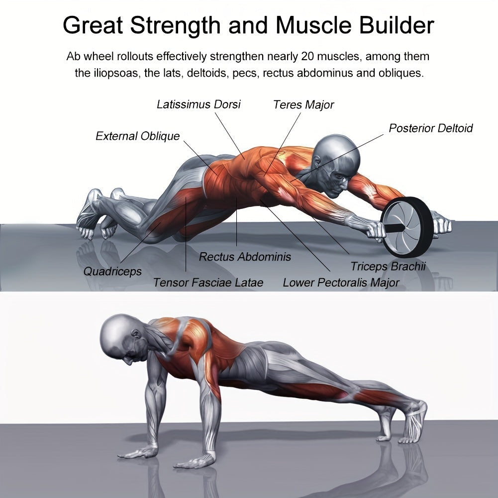 Silent and Stable Abdominal Wheel, Abdominal Muscle Wheel | Strength Training Set, Tummy Tuck Fitness Equipment | Suitable for Living Room, Home, Indoor, Gym etc., Gift for Fitness Enthusiasts and Athletes Store ARBELLA'S