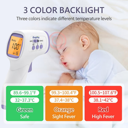 [Digital | Forehead] Digital Thermometer | No-Touch Forehead Thermometer For Adults And Kids, With Fever Alarm, 3 Backlit And 32 Memories Fast Accurate Results, Easy For All Ages, Basal Thermometer Store ARBELLA'S