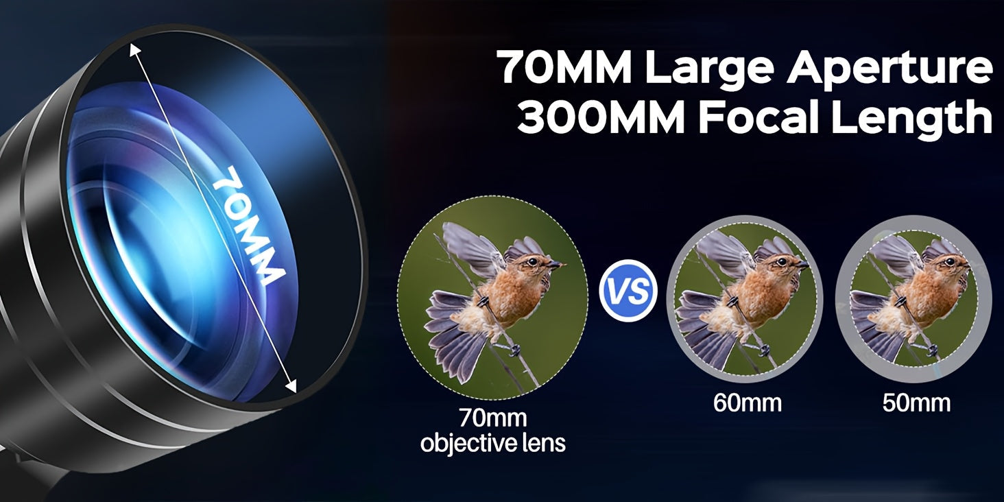 150X High Power Telescope, 70mm Aperture Telescope Astronomy For Adults, Portable Monocular Telescope With 3 Eyepiece, Wireless Remote Control, Smartphone Adapter, Perfect For Camping Nature Viewing, Education And Exploration Store ARBELLA'S