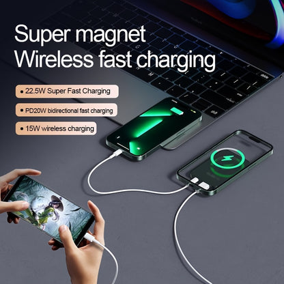 5000/10000mAh Magnetic Wireless Power Bank - 22.5W Fast Charge, PD20W USB/Type-C Compatibility - LED Display, Portable Backup Battery for Apple & Android