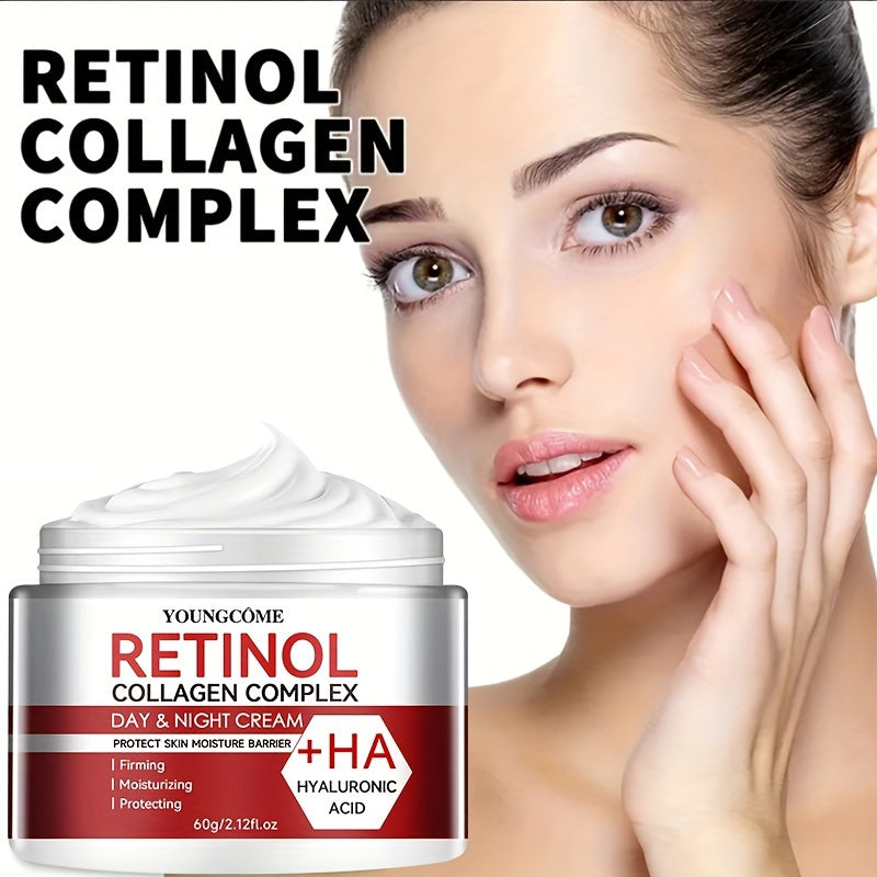 30g/60g Moisturizing Retinol Collagen Cream, With Hyaluronic Acid, Moisturizing And Firming Skin, Increase Elasticity, Gentle And Non-irritating With Plant Squalane